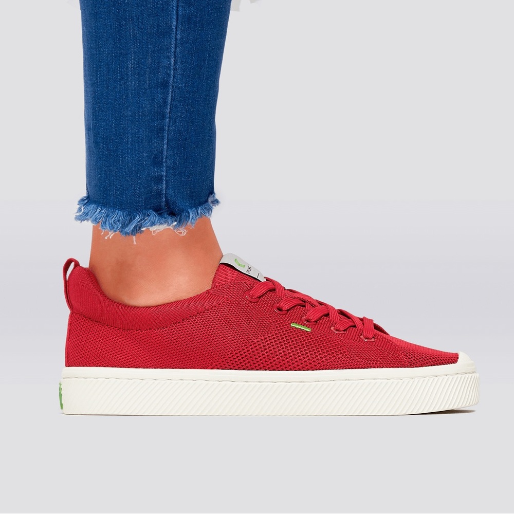 Cariuma Raw Red Knit Ibi Low Sneaker Size 7.5 - Picture 9 of 9